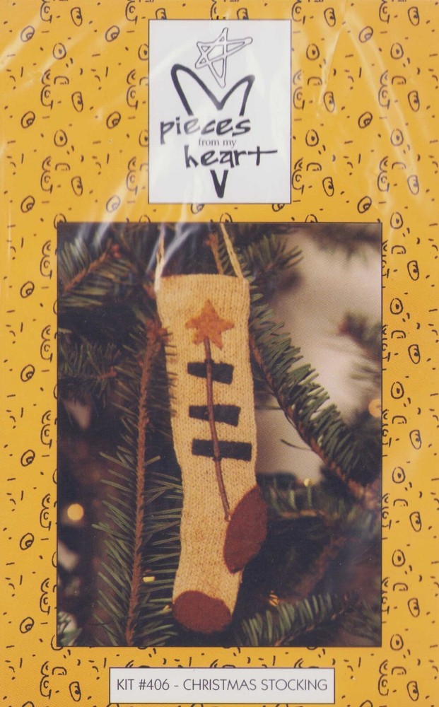 Christmas Home PRIMITIVE Wool Embroidery  Pattern Penny Rugs INCLUDES STOCKING