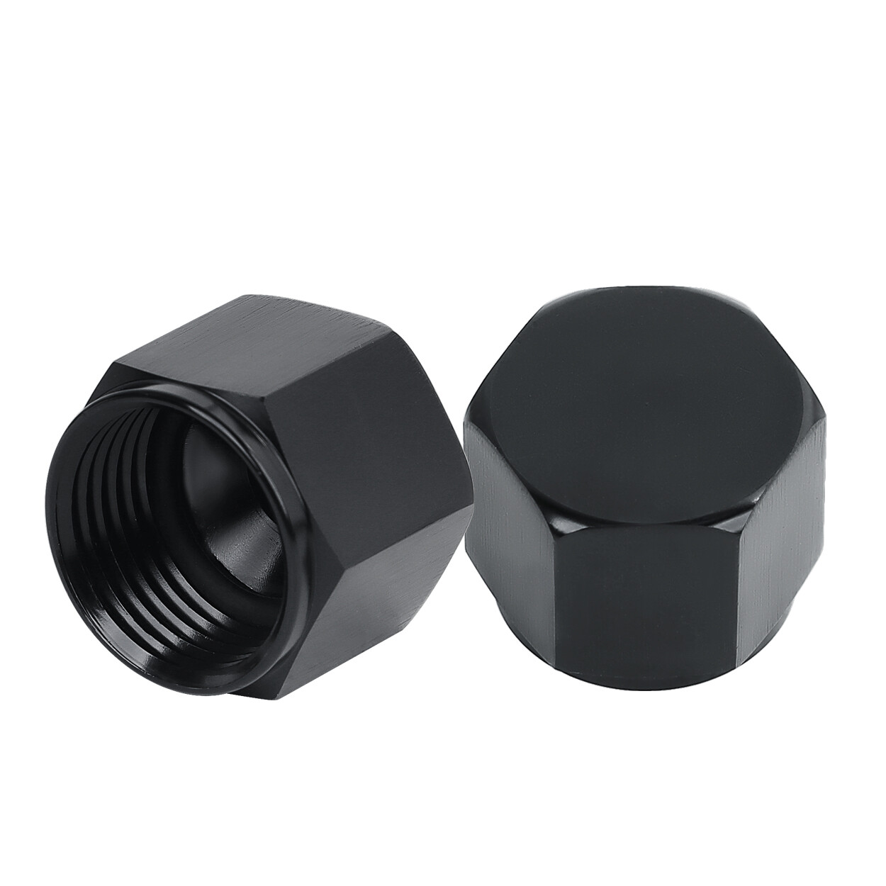 LokoCar 4AN 6AN 8AN 10AN Flare Cap Block off Fitting Plug Aluminum Black 2Pcs