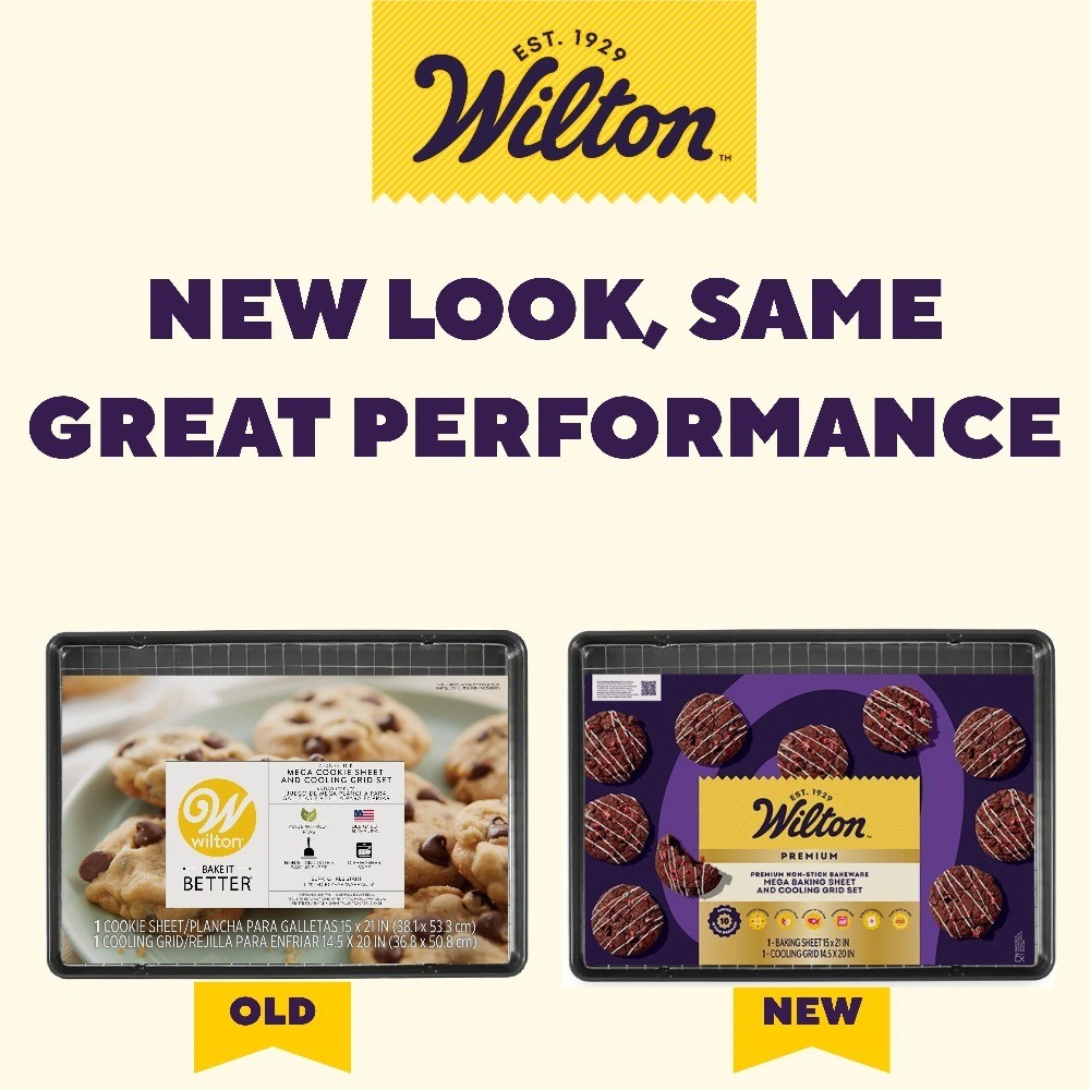 Premium Bakeware Set Non-Stick Mega Cookie Sheet 21x15 & Cooling Rack for