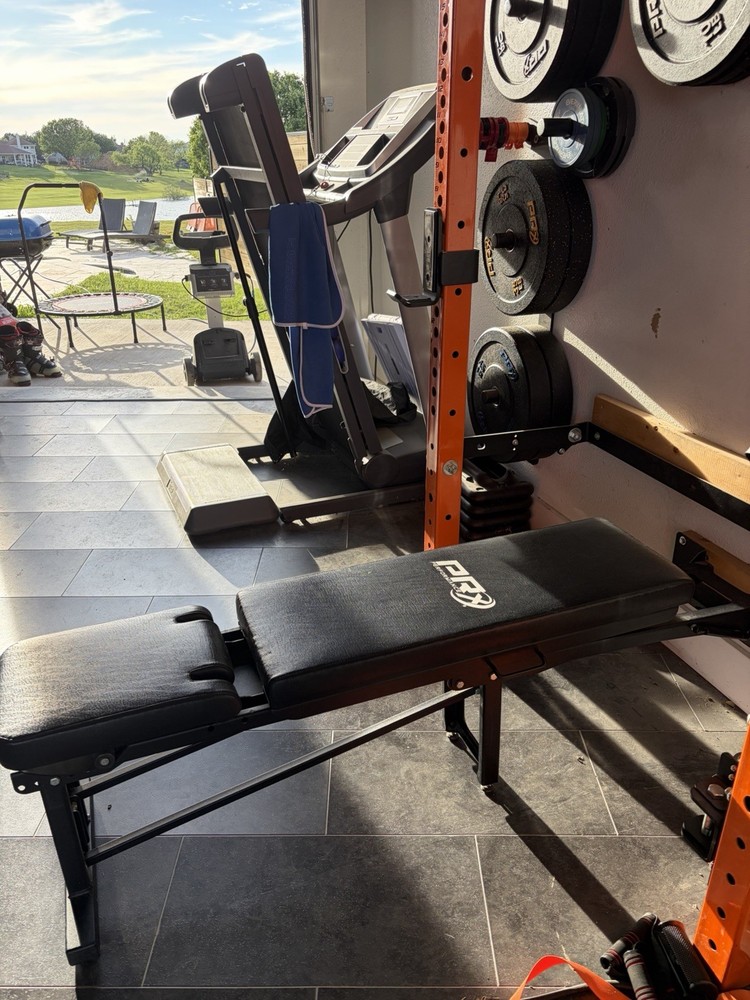 PRx Profile Incline Folding Weight Bench Wall Mounted Adjustable 12 Position