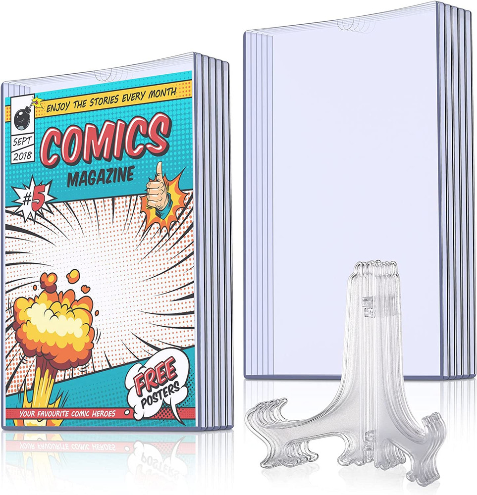 Comic Book Display Case Set, Include Comic Book Sleeves and Clear Plastic Eas...