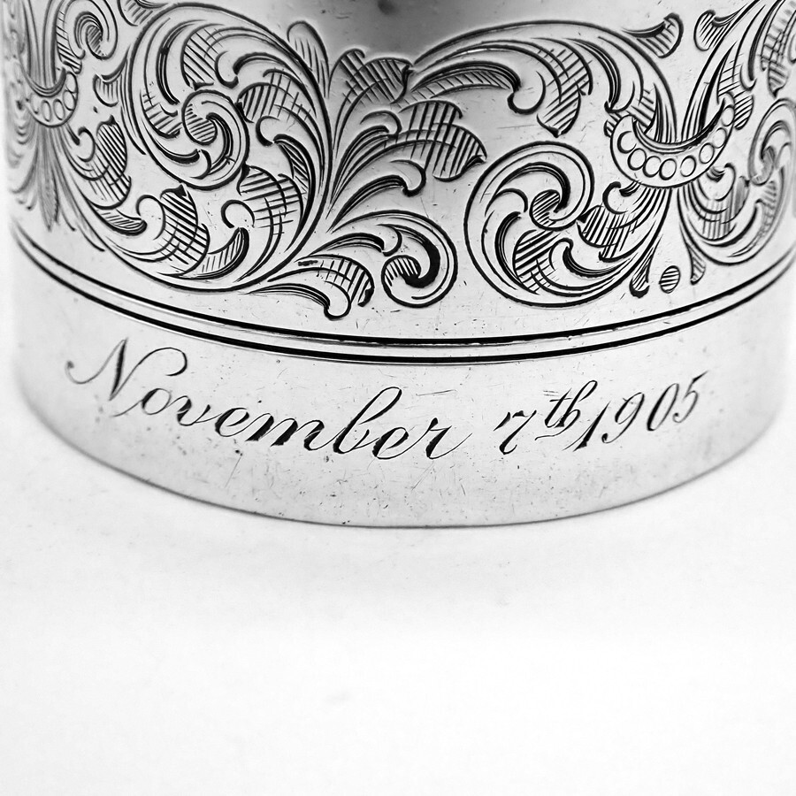 Engraved Scroll Napkin Ring Gorham Sterling Silver 1905 Monograms