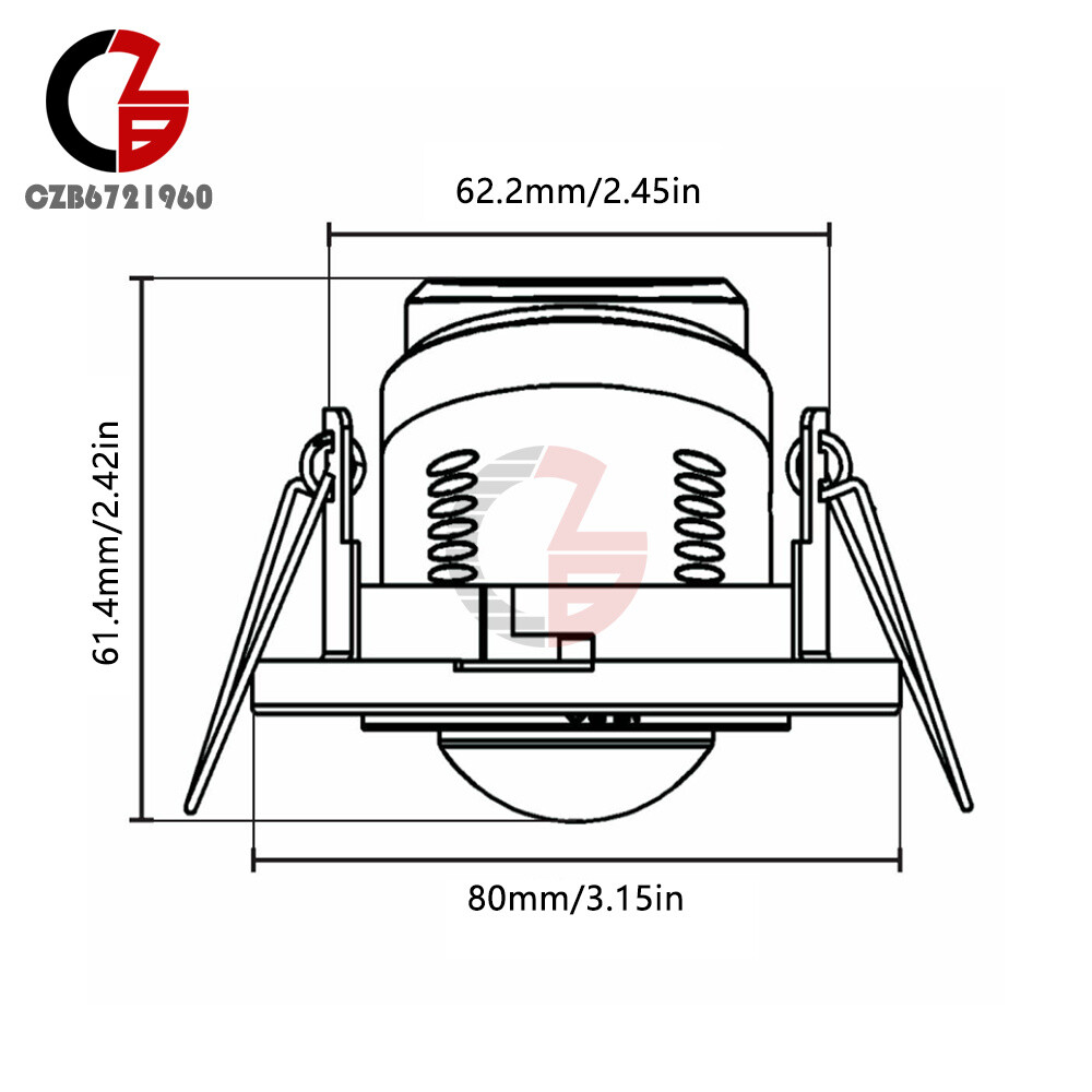 AC220-240V PIR Motion Sensor Detection Embedded Rotary Sensor 360° Motion Sensor