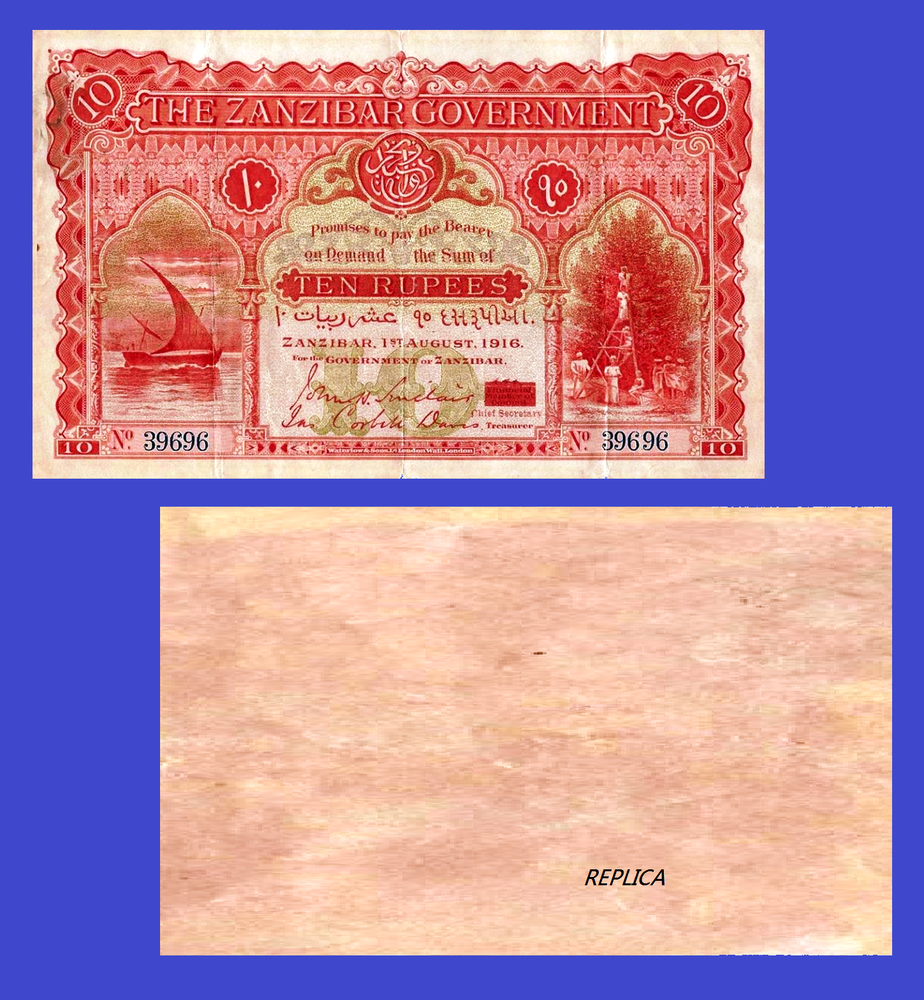 zanzibar 10 rupees 1916 - Copy