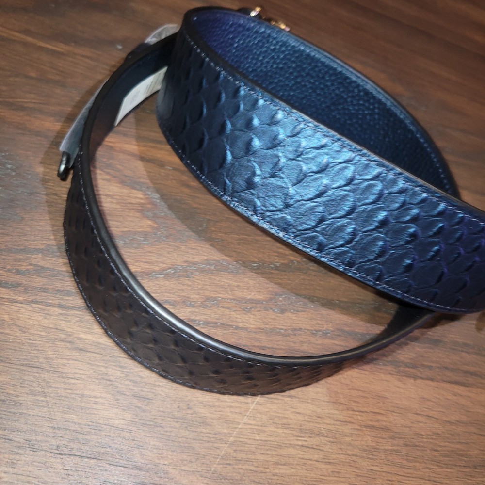 Coach Blue PYTHON Embossed Strap