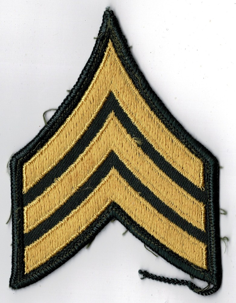US Army E-5 SGT rank insignia patch Cold War