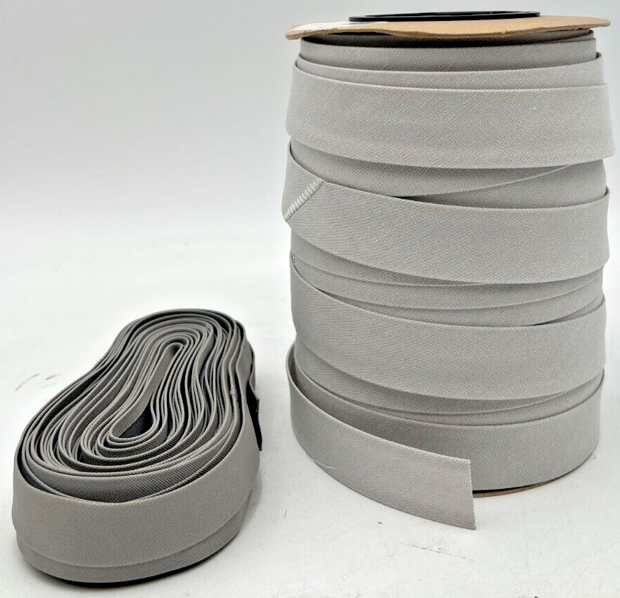 SUNBRELLA MARINE 1-1/4" SILVER 4651 BINDING TAPE DOUBLE EDGE PARTIAL, 1" REMNANT