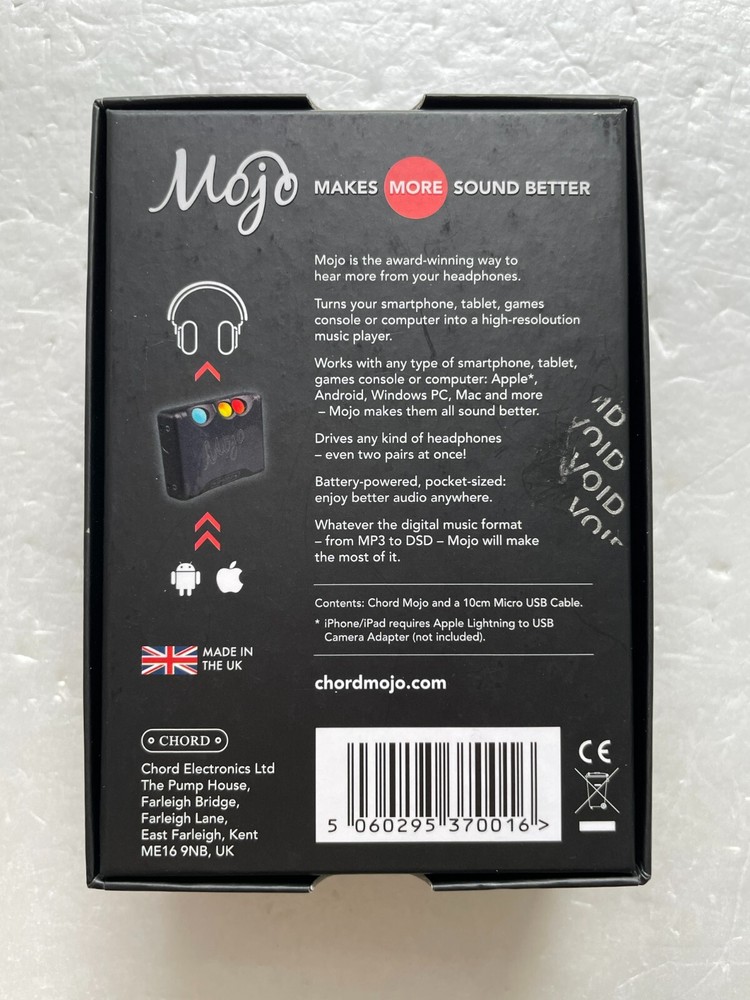 Chord Electronics Mojo Portable Headphone Amplifier with Original Box