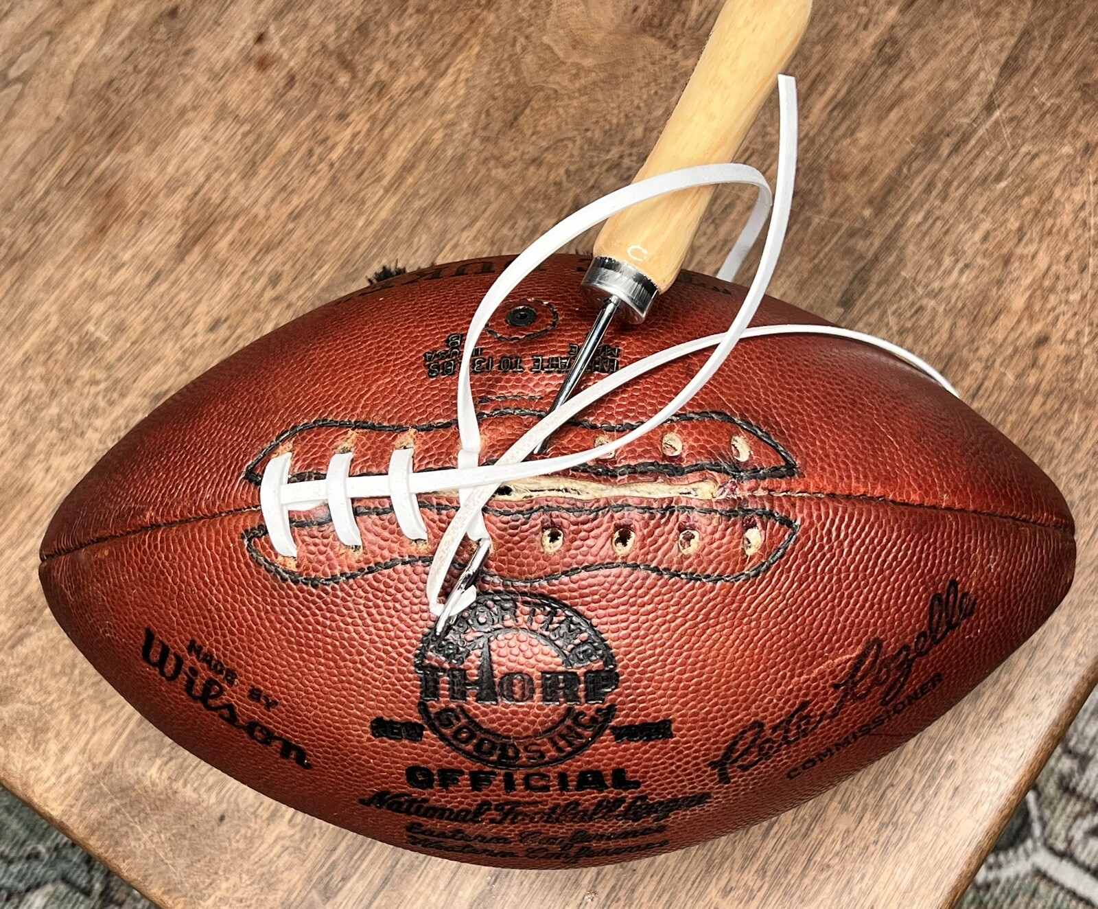 Leather Football Restoration. Bladder Replacement, New Laces, Game Prepping.