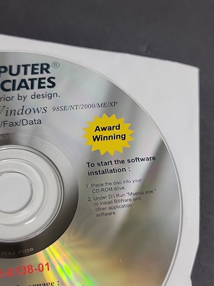 Bitware V3.30.21 Software For Windows Voice Fax Data CD-Rom Disc Only