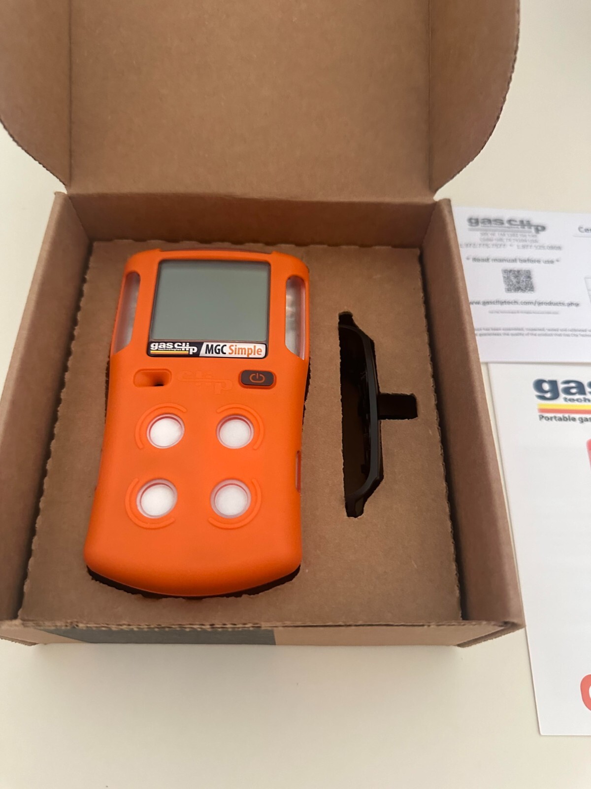 Gas Clip MGC-S Multi Gas Clip Simple, 4 Gas, 2 Year No Charge. 4 Way Gas Monitor