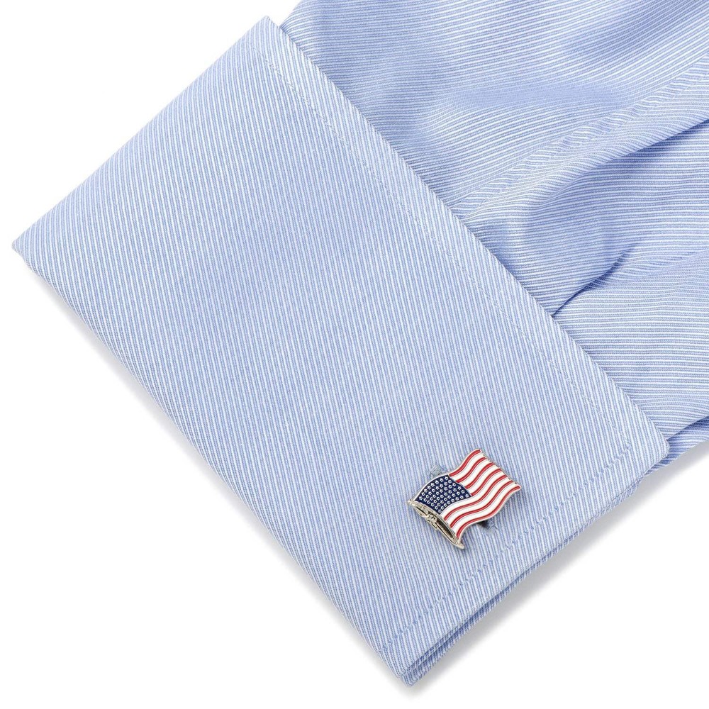 Waving American Flag Cufflinks