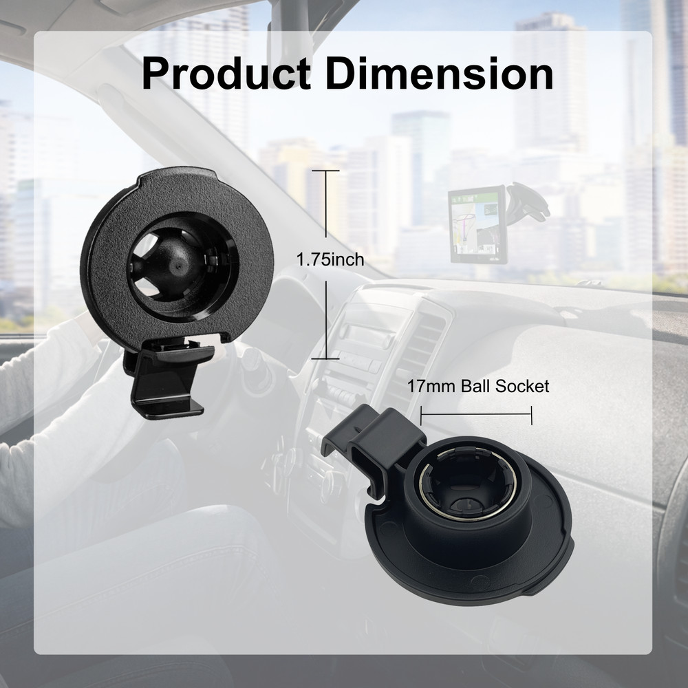 2 Pack - GPS Cradle Bracket Clip Replacement For Garmin GPS - 17mm Ball Joint