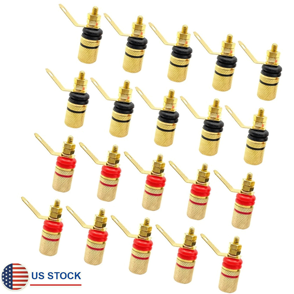20Pcs Amplifier Speaker Terminal Binding Post 4mm Banana Plug Socket Connector