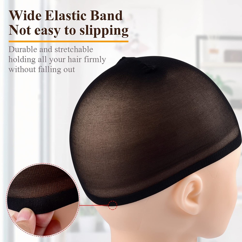 20 Nylon Wig Caps with Wide Elastic Band - Lightweight & Durable Solution