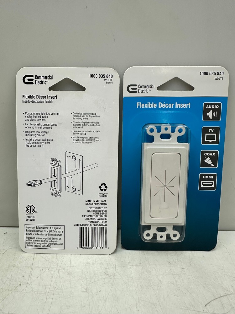 (2) Commercial Electric Flexible Decor Insert - White