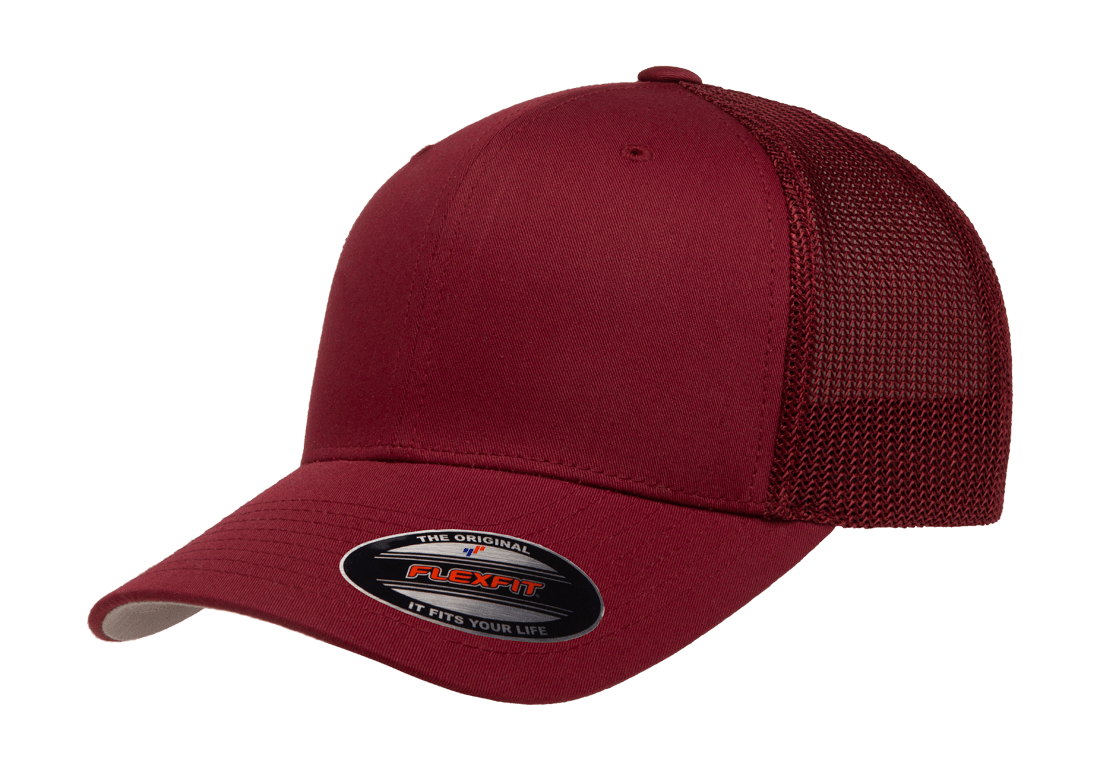 Flexfit Trucker Hat 6511 Fitted Mesh Baseball Cap Plain Blank Flex Fit OSFM