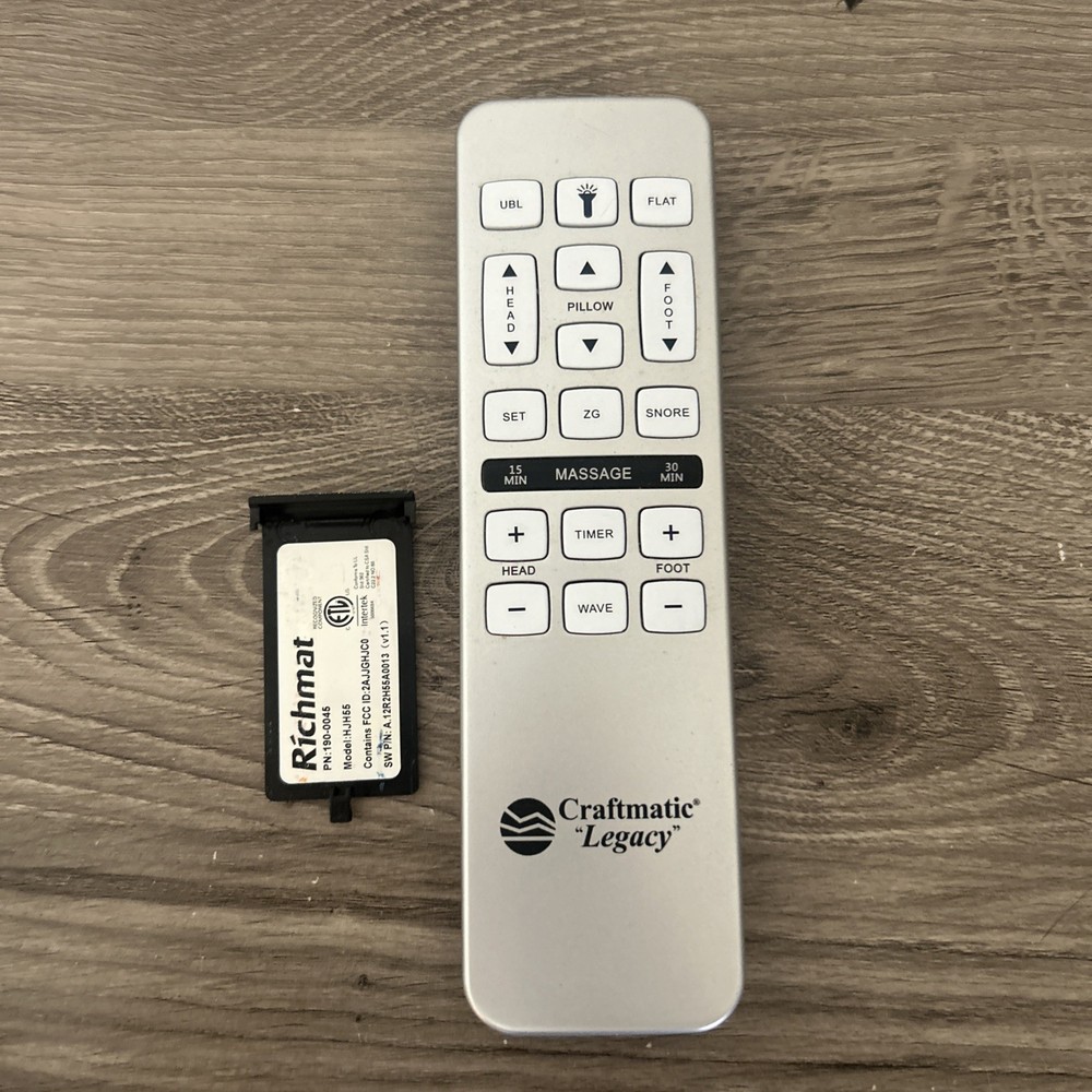 Craftmatic Legacy Message Bed Remote Control Model HJH55 - Tested / Working