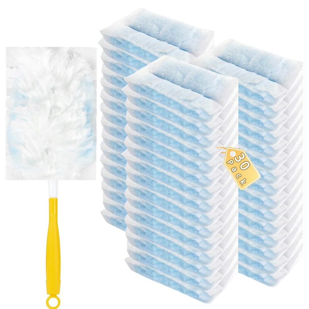 30 Pack Duster Refills Compatible with Swiffer Duster, Heavy Duty Multi Surfa...