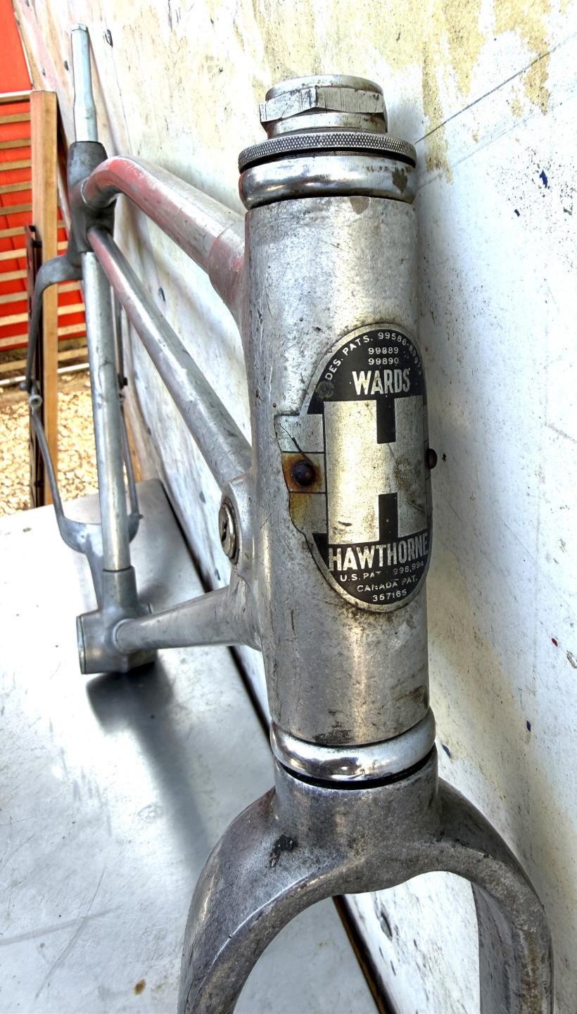 antique prewar Montgomery Wards DURALIUM men's frame set Monark Silver King