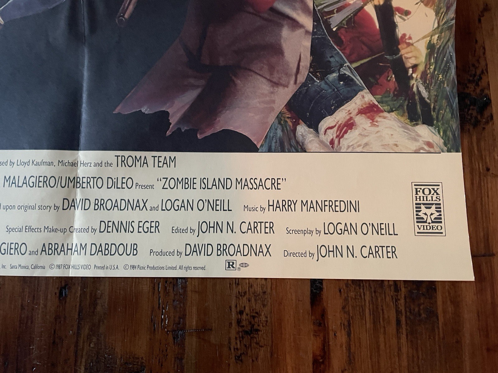 1987 ZOMBIE ISLAND MASSACRE Movie Poster - Horror