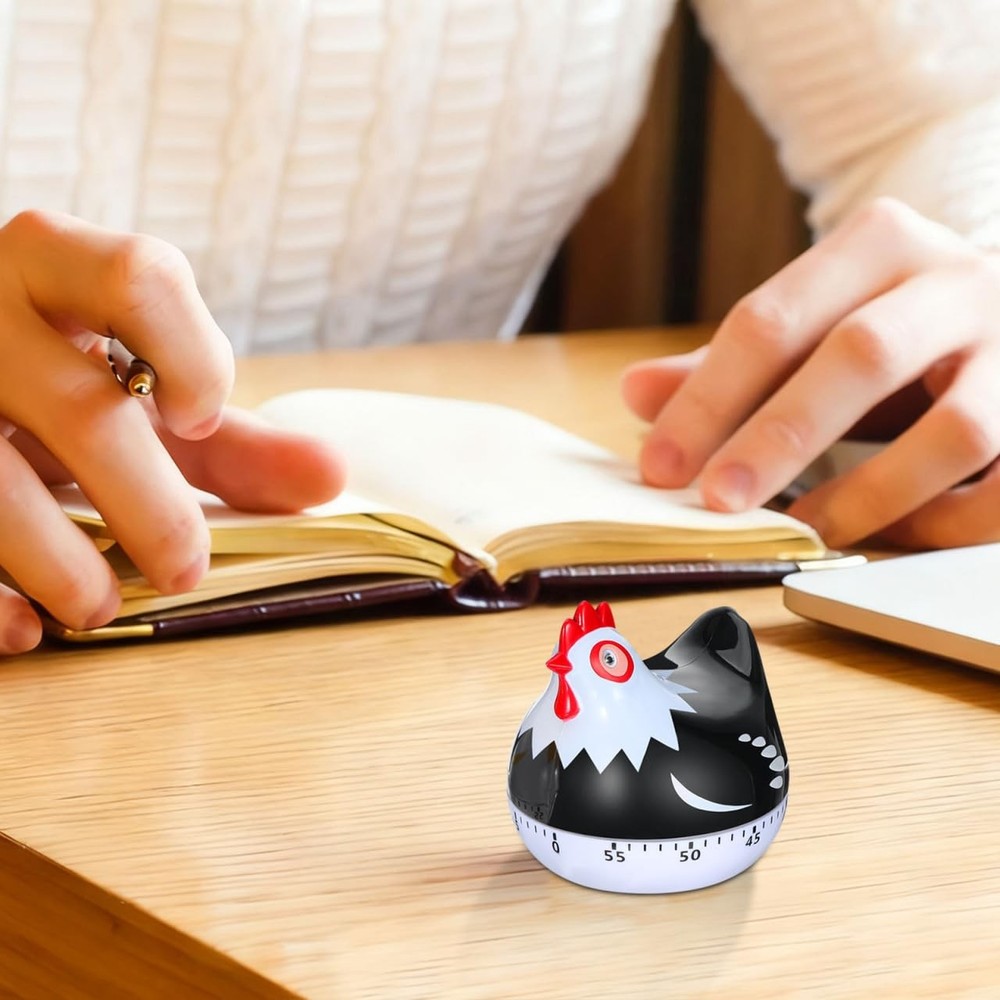 Zerodeko 2pcs Kitchen Timer Wind Up 60- Minute Mechanical Visual Timers 3D Ch.