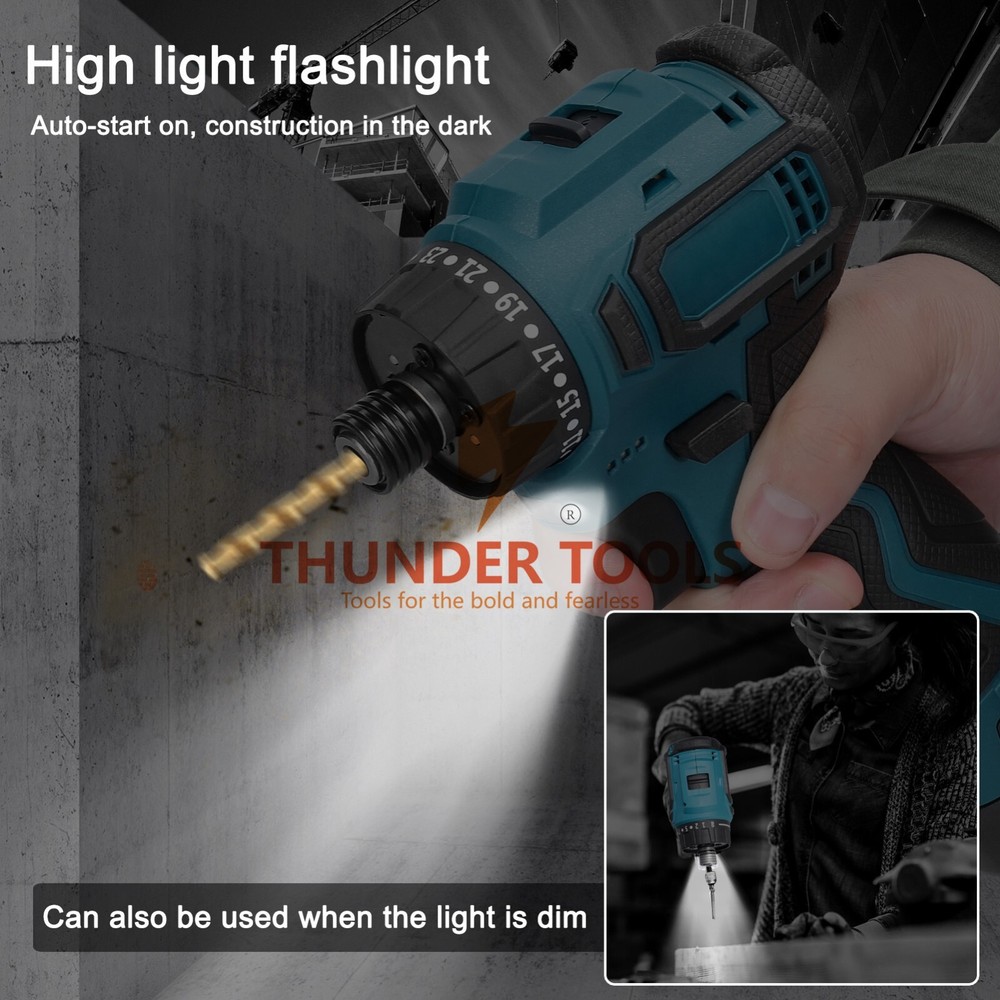 18V Lithium Screwdriver Torque Adjustable 2 Speed Control Modes 1 battery