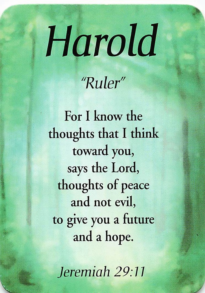 Harold  "Ruler" Keepsake Name Meaning Card with Verse