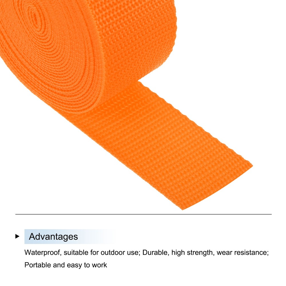Lightweight Polypropylene Webbing Strap 3.8cm 5 Yard Light Orange