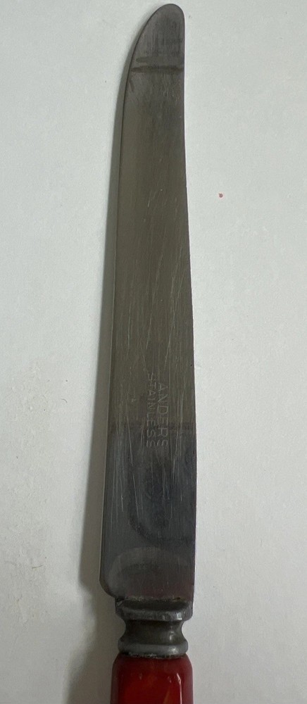 Landers Stainless Flatware Knife Red Bakelite Handle