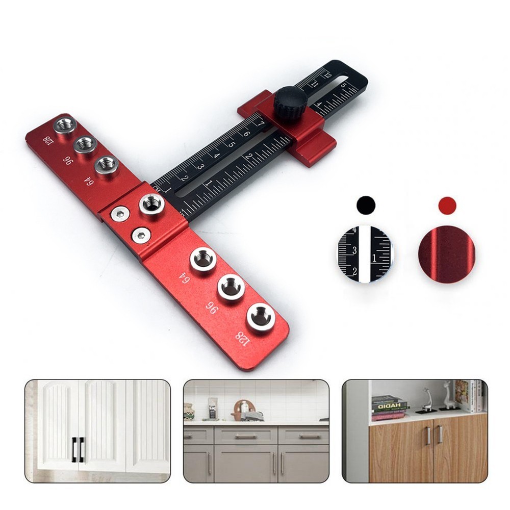 Adjustable Handle Hole Locating Tool Aluminum Alloy for Wood Projects