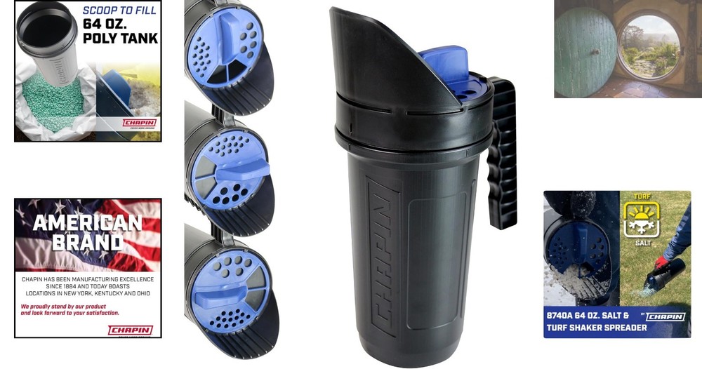 Versatile 64-Ounce Hand Shaker Spreader with Adjustable Openings for Turf