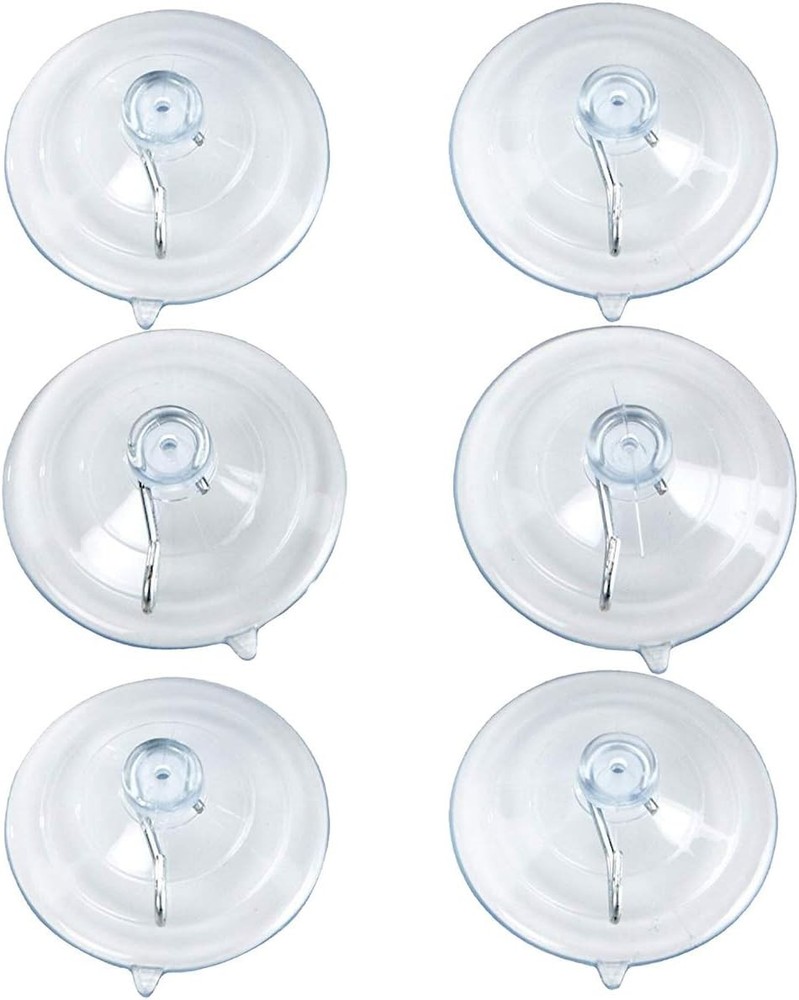 BEADNOVA Suction Cup Hooks 2.5 Inches Hook for Window Glass 6pcs
