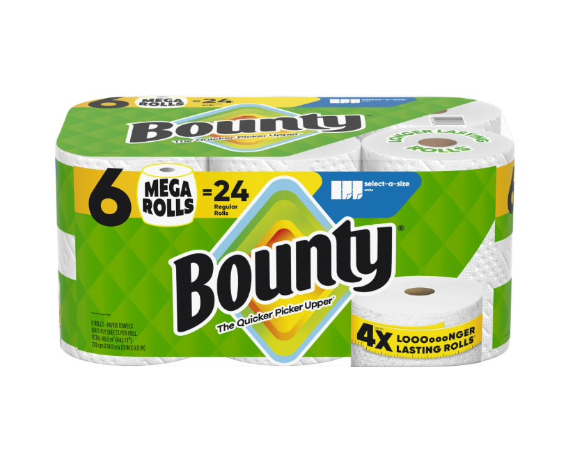 Select-A-Size White Paper Towels 6 Mega Rolls 164 Sheets Each