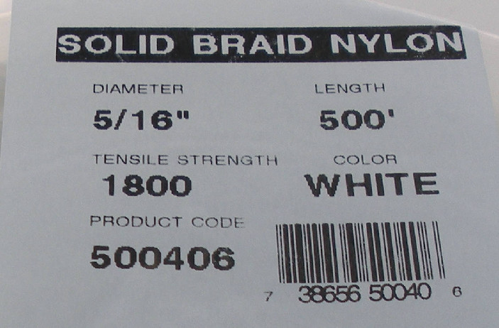 Unicord Solid Braid Nylon Rope 5/16" x 500 Ft