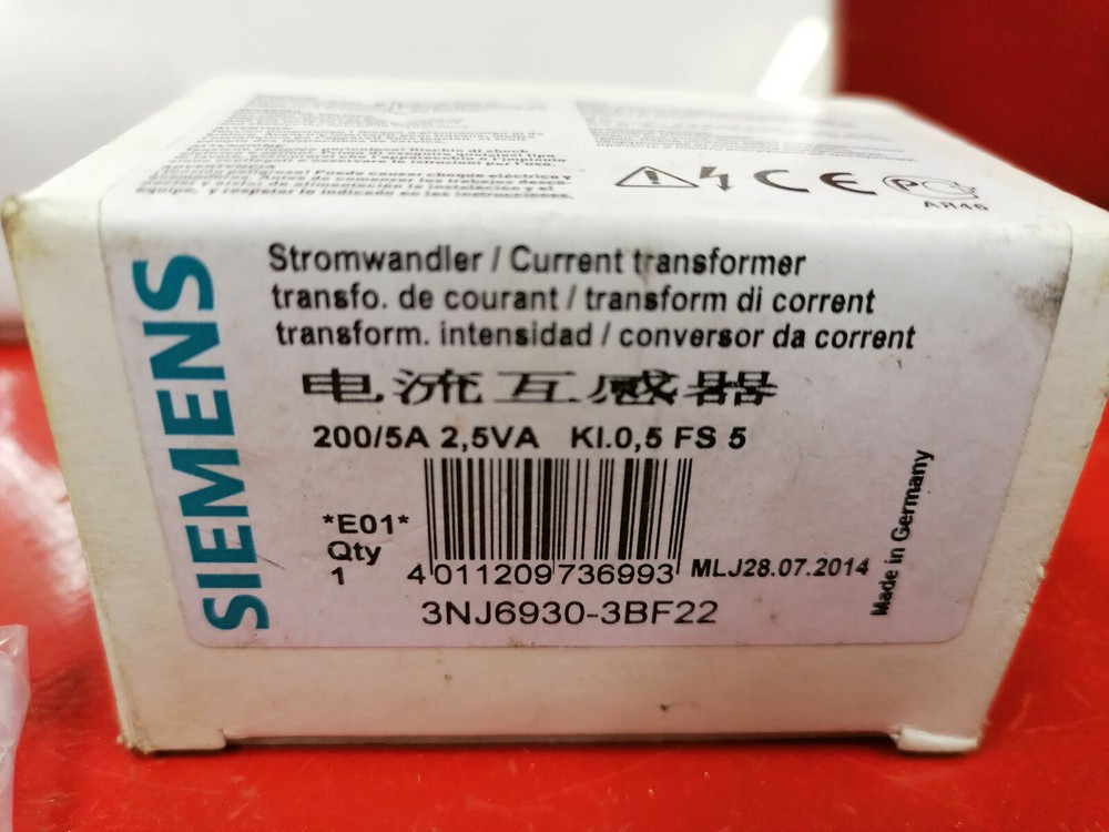 Siemens Current Transformer 3NJ6930-3BF22 NEW