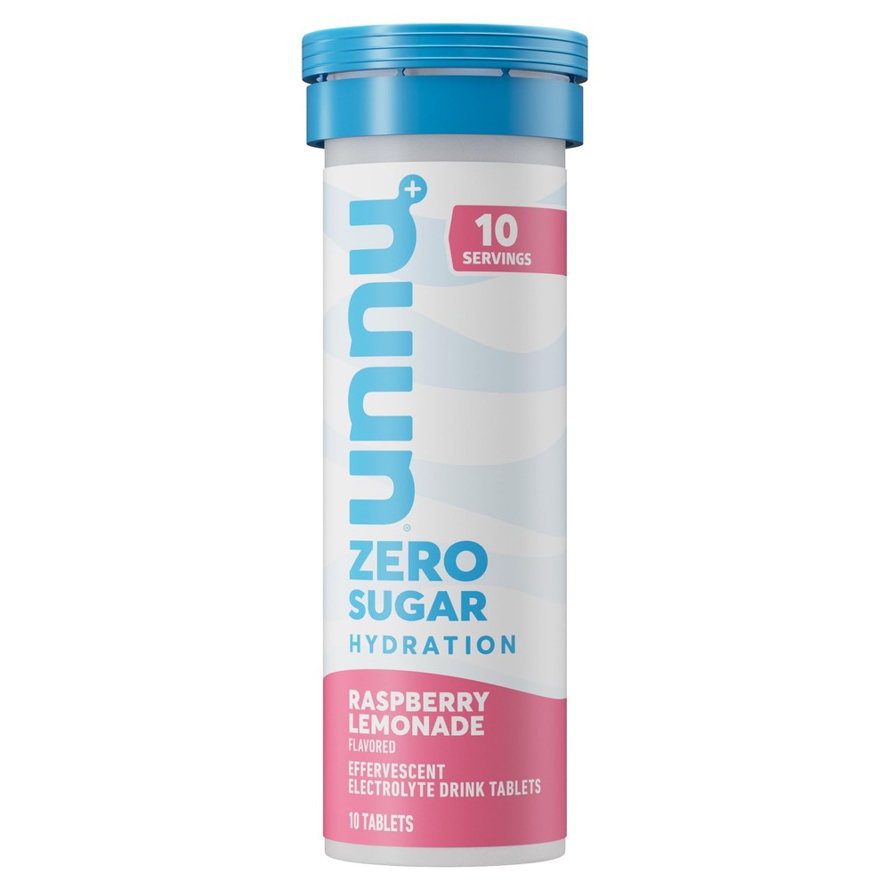 Nuun Zero Sugar Electrolyte Tablets Raspberry Lemonade 10 Count Hydration Boost