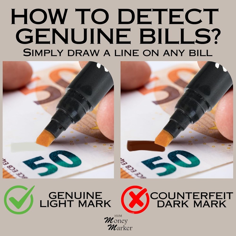 12-Pack Counterfeit Money Detector Pens with Chisel Tip for Quick Verification