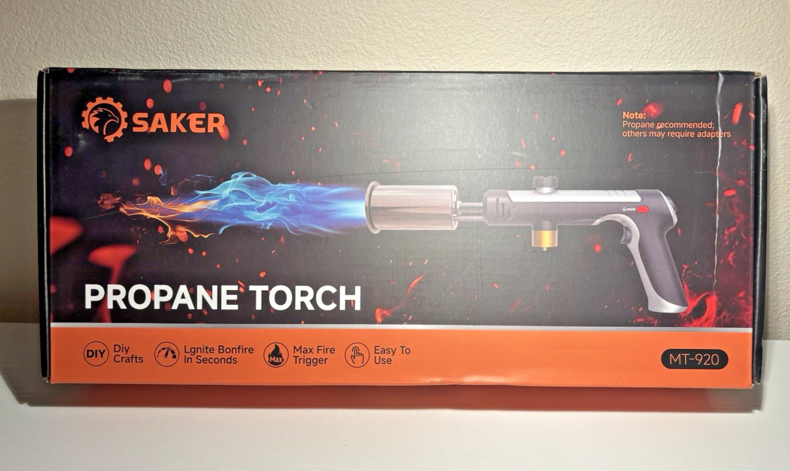 Saker MT-920 Propane Torch Trigger Start Cooking Grill Torch New Open Box