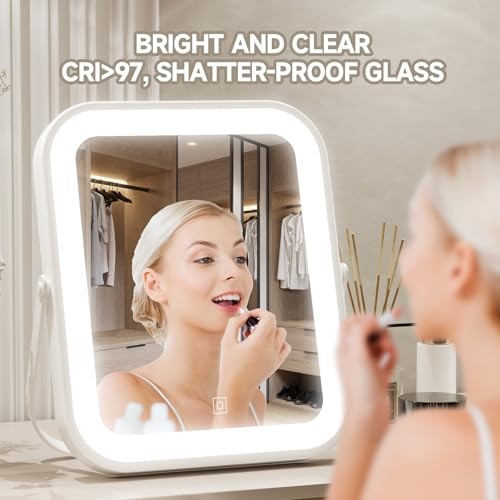 LED Vanity Mirror with Gift Box, 10"x8" Lighted Hollywood Makeup Mirror,