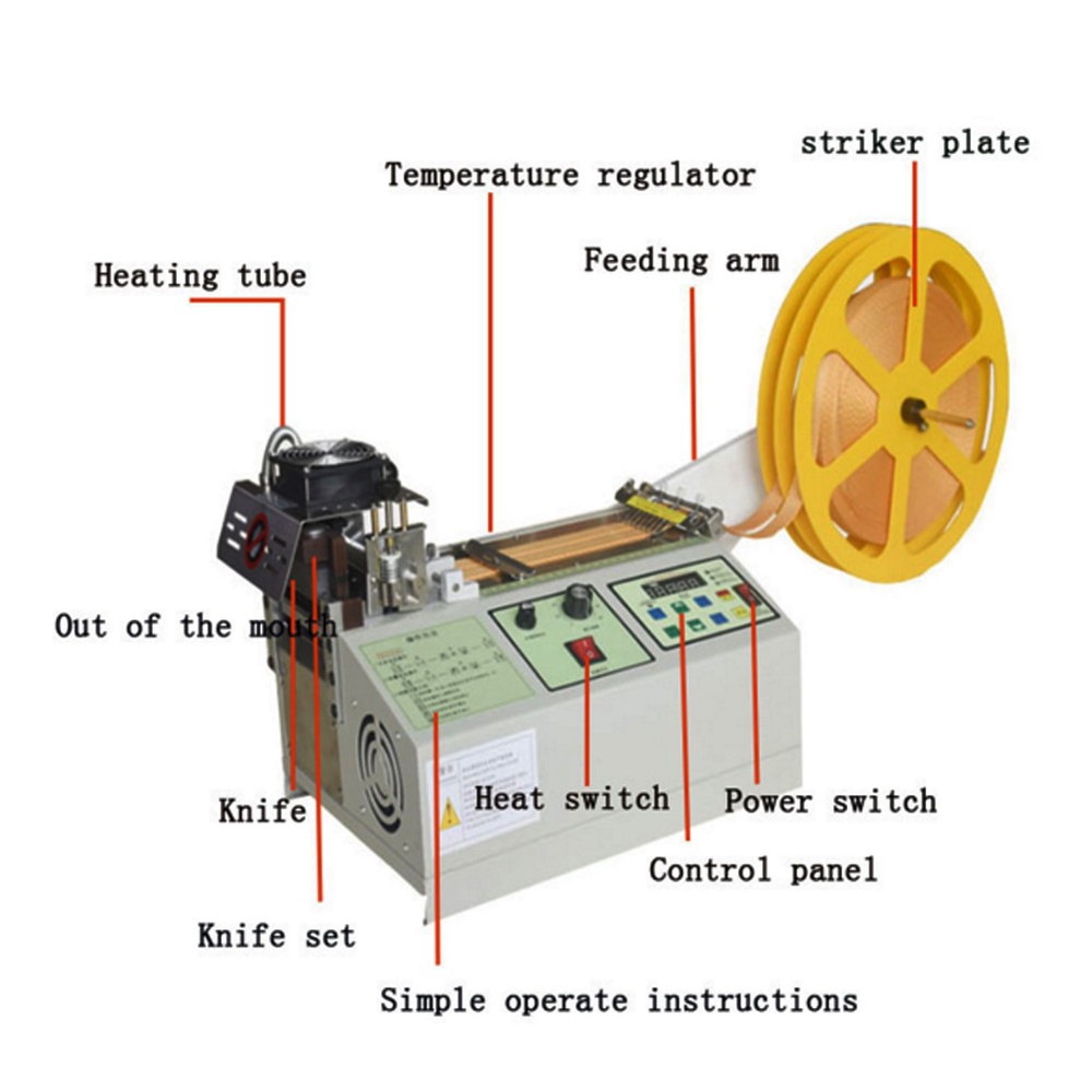 Automatic Textile Ribbon Cutting Machine Computer Control Hot Cold Cutting 110V