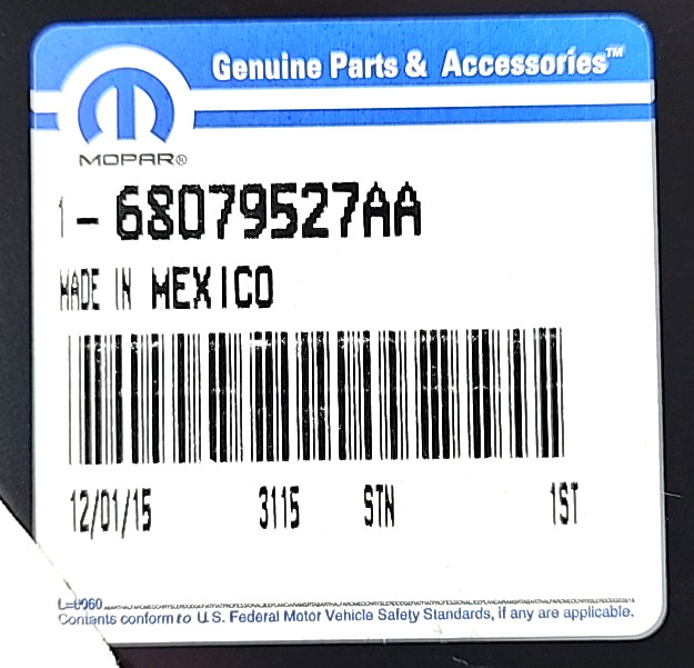 New OEM Mopar Left Box Side Reinforcement 68079527AA
