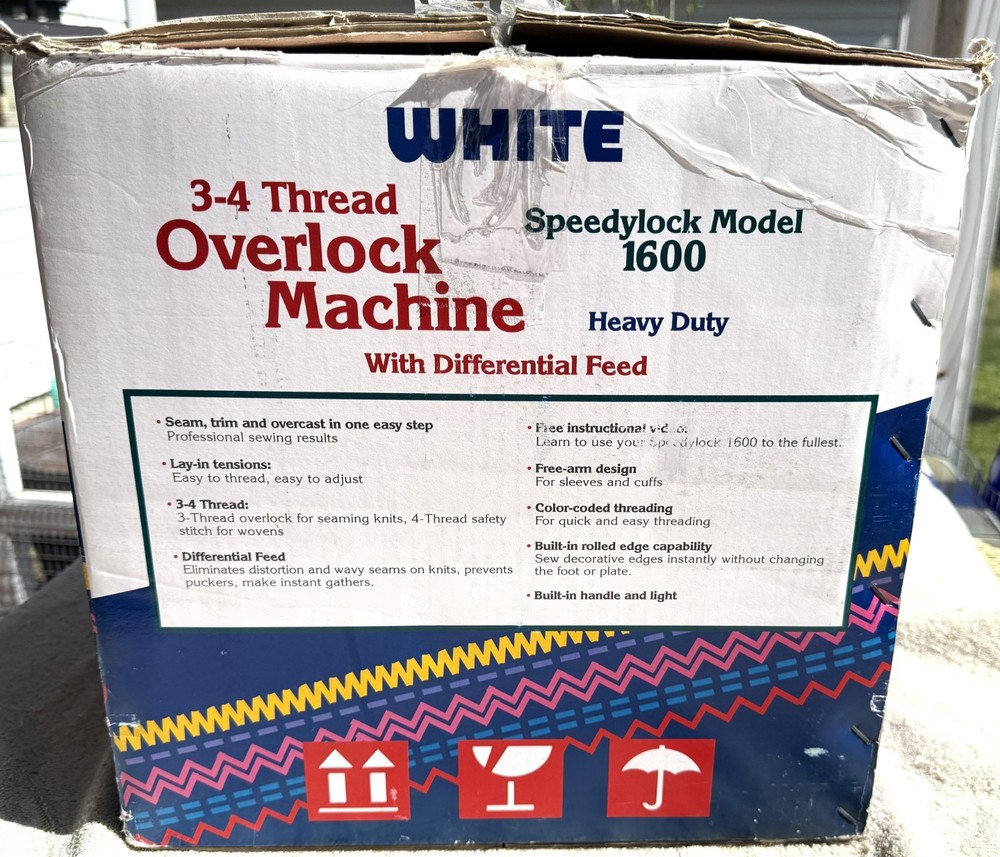 WHITE OVERLOCK SEWING MACHINE MODEL 1600