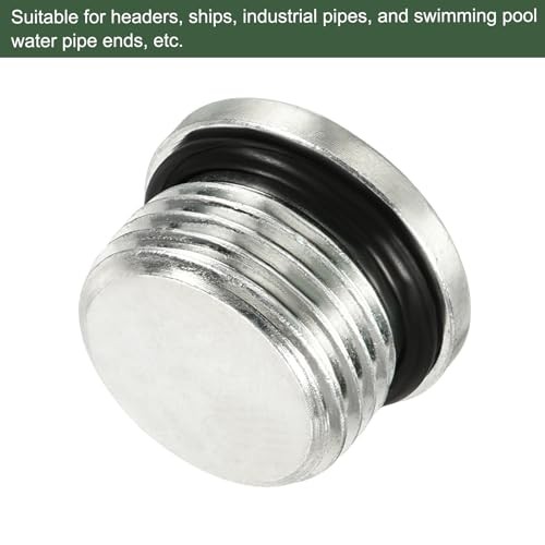 2 Pcs 7/8-14UNF Pipe Plug, Male Thread Internal Hex Head Socket Pipe Fitting