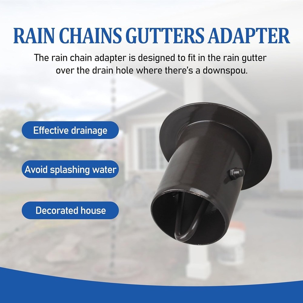 Upgrade Your System with 2 Pcs Black Aluminum Gutter Adapters - Quick Setup