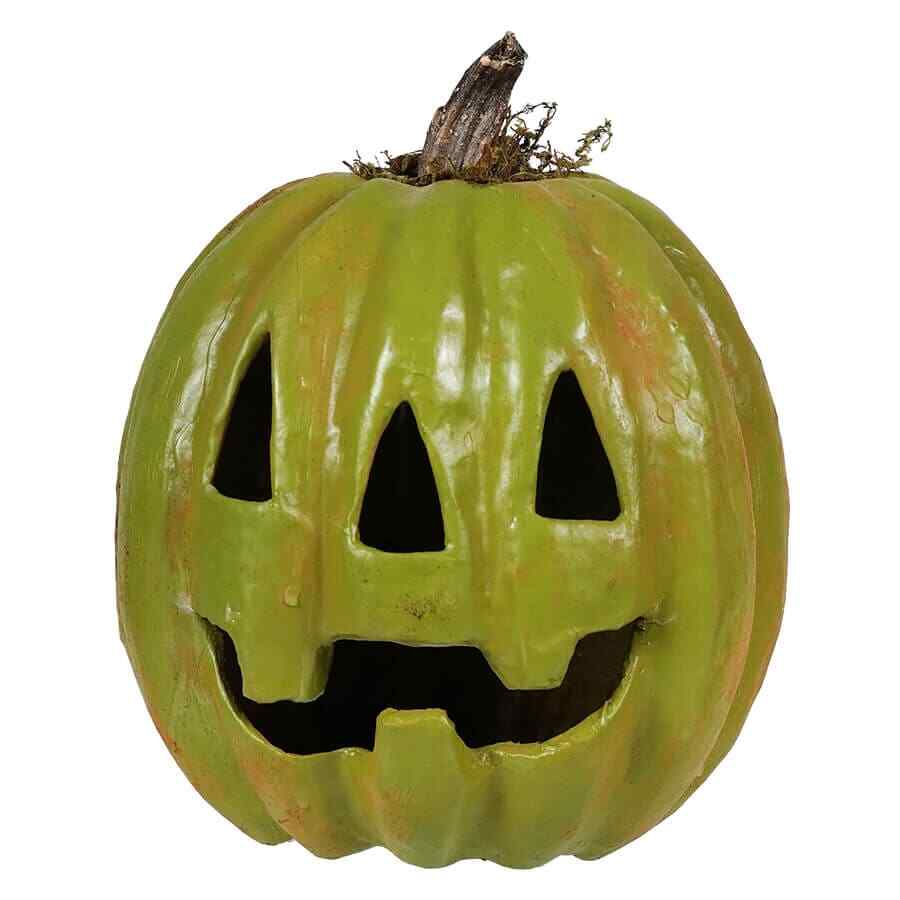 Large Green Grinning Pumpkin Jack O' Lantern