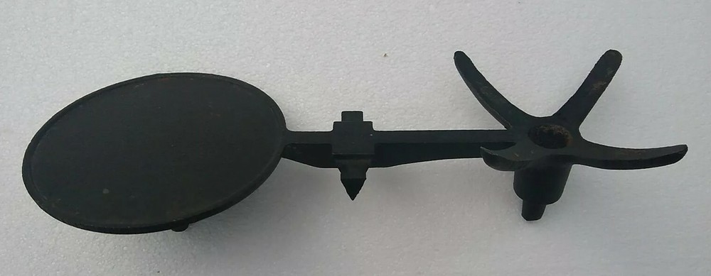 Small Cast Iron Balance Scale Marked J. W. Missing Plate