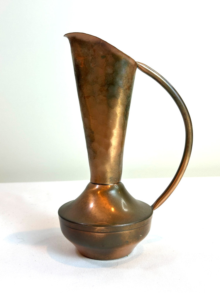 vintage Gregorian hammered solid copper pitcher or ewer decorative and fuctional