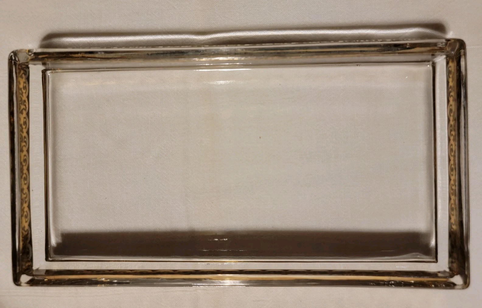 Vintage Gold Trimmed Glass NOBILITY Soap Dish, Tray, & Toothbrush Holder