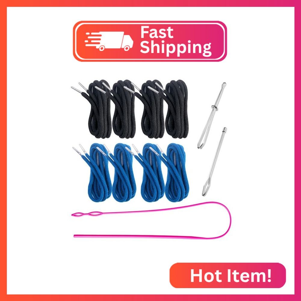 8 Pieces Drawstring Cords Replacement Drawstrings with Three Easy Threaders for